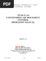 EN 81-2+A3 Unintended Car Movement Control Operation Manual: Ach Series Hydraulic Lift Control System