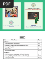 Department of School Education: Syllabus For Teacher Eligibility Test (TET) - 2021