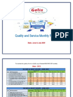 Quality and Service Monthly Report: Date: June & July 2021