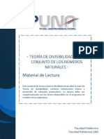 Teoria de Divisibilidad en El Conjunto de Los Numeros Naturales