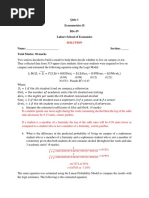 Econometrics II, Winter 2020, Quiz 1 - Version A, Solution