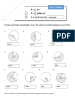 Area of A Sector Additional Activity 3