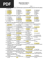 Practice Test 9: Full Name: Class