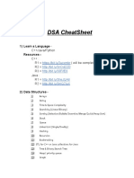 Dsa Cheatsheet: 1) Learn A Language - Resources