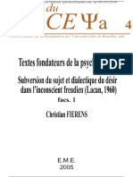 Commentaire Sur Texte de Lacan - Subversion Du Sujet Et Dialectique Du Désir Dans L'inconscient Freudien