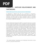 Chapter 4 Supplier Relationship and Partnering