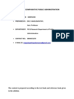 18Mpa25E - Comparative Public Administration: - Subject Code: 18Mpa25E - Prepared By: Dr.P. Magudapathy