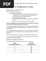 Problemas Sobre Producción y Costos