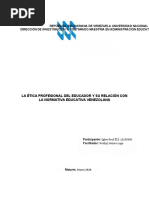 Ensayo 3 LA ETICA PROFESIONAL DEL EDUCADOR Y SU RELACION CON LA NORMATIVA EDUCATIVA VENEZOLANA PDF