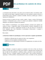 2 - Gestão Preliminar Do Canteiro de Obras