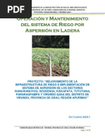 Manual de Operación y Mantenimiento Del Sistema de Riego Por Aspersión en Ladera