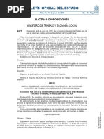 Boletín Oficial Del Estado: Ministerio de Trabajo Y Economía Social