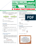 Criterios para Factorizar para Segundo Grado de Secunadria