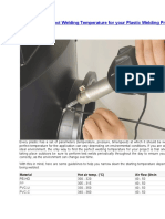 Finding The Correct Welding Temperature For Your Plastic Welding Project