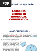 CVE 154 - Statics of Rigid Bodies: Lesson 2: Errors in Numerical Computation