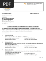 Letter of Intent (Loi) For Supply of Palm Oil Products: JL - Kayu Manis 1 No.81 Pamulang, Tangerang Selatan