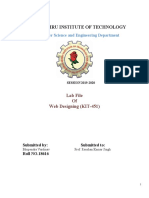 Web Designing Lab File by Bhupendra Vaishnav 18616