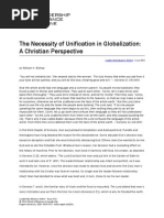 The Necessity of Unification in Globalization: A Christian Perspective