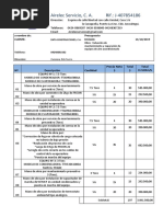 Valuacion Mantenimiento y Reparacion en Agencia Cumana