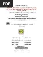 Design and Fabrication Power Generation Using Speed Breaker