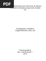 Ambigüedad y Metáfora - Ensayo Psicolinguistica