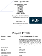 ON "Event Management System": B.Sc. (CA&IT) - VI Project External Guide