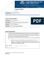 Unit Assessment Pack (UAP) - Cover Sheet: Student and Trainer/Assessor Details