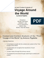 First Voyage Around The World: Context and Content Analysis of