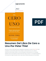 De Cero A Uno - Resumen Completo Del Libro de Peter Thiel