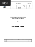 Booster Pump: Testing & Commissioning Method Statement