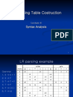 LR Parsing Table Costruction