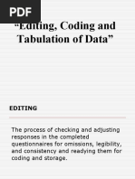 Editing Coding and Tabulation of Data-Marketing Research