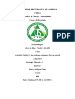 Actividad Unidad 9. Aprendizaje Autónomo. Tercer Parcial