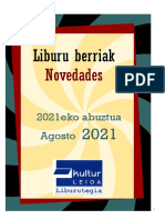 2021ko Abuztuko Liburu Berriak - Novedades de Agosto Del 2021