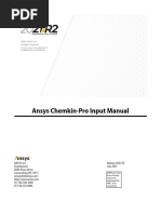 Ansys Chemkin-Pro Input Manual