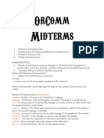 Orcomm Midterms: Smecdrfcb Speaker Message Encoding Channel Decoding Receiver Feedback Context Barrier