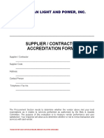 Supplier Accreditation Requirements Material