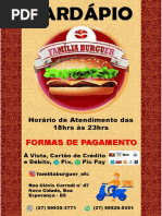 Familia Burguer Cardapio