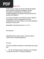 Informacion Util para Etiqueta de Detergente Liquido