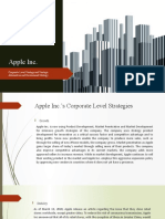 Apple Inc.: Corporate Level Strategy and Strategic Alternatives and Recommend Strategy