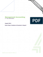 Management Accounting Exam Paper August 2012