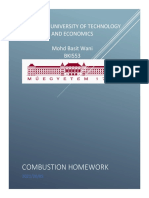 Combustion Homework: Budapest University of Technology and Economics Mohd Basit Wani BKI553