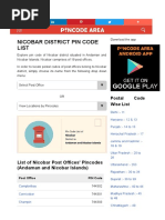 Nicobar District Pin Code List: List of Nicobar Post Offices' Pincodes (Andaman and Nicobar Islands)