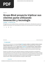 Grupo Bind Proyecta Triplicar Sus Clientes Pyme Utilizando Innovación y Tecnología