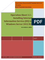 Operation Sheet 3.1: Installing Internet Information Service (IIS) in Windows Server 2012 R2