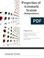 Properties of Axiomatic System