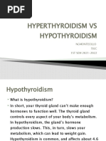 Hyperthyroidism Vs Hypothyroidism: Ngmontecillo SSLC 1ST SEM 2021-2022