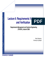 Lecture 6: Requirements Validation and Verification