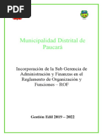 Rof - Reglamento de Organización y Funciones - Administracion