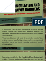 Gelo Oral Report - Use of Insulation and Vapor Barriers